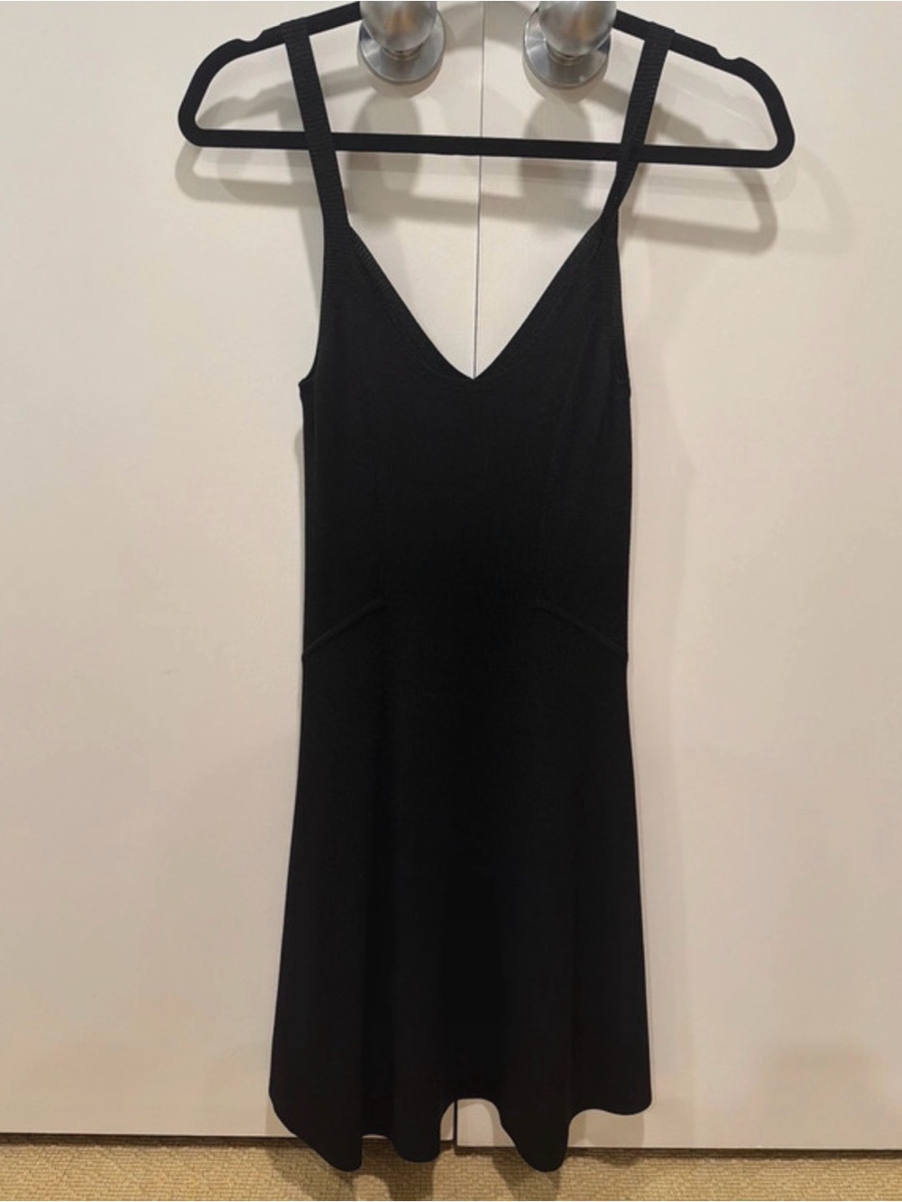 Theory Black V-Neck Mini Slip Dress